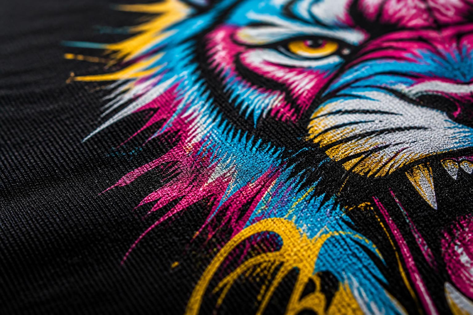 Close-up of a printed logo on workwear
